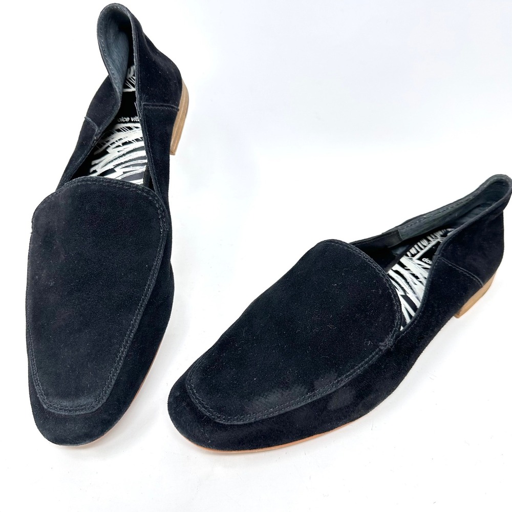 Dolce Vita Suede Tailored‎ Loafer Flats Black Size 7.5